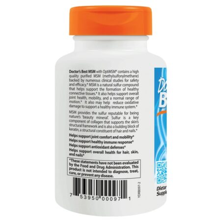 MSM com OptiMSM 1500 mg. - 120 Tablets Doctor's Best - Image 3