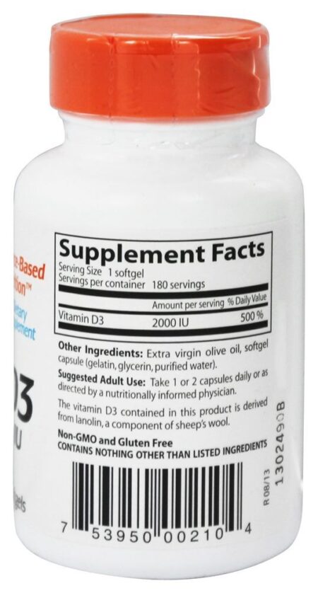 Vitamina D3 2000 UI - 180 Softgels Doctor's Best - Image 2