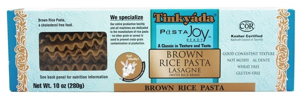 Lasanha de massa de arroz integral com farelo de arroz - 10 oz. Tinkyada Pasta