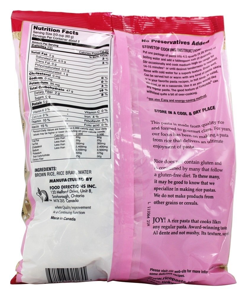 Espirais de macarrão arroz integral com farelo de arroz - 16 oz. Tinkyada Pasta - Imagem 2