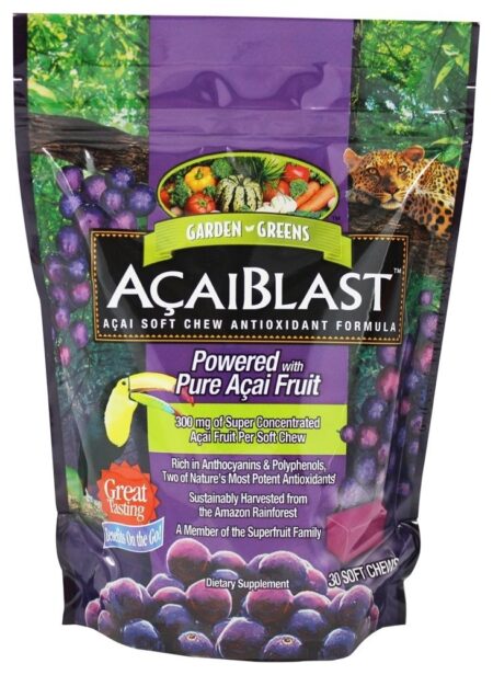 AcaiBlast 300 mg. - 30 mastigação suave Garden Greens