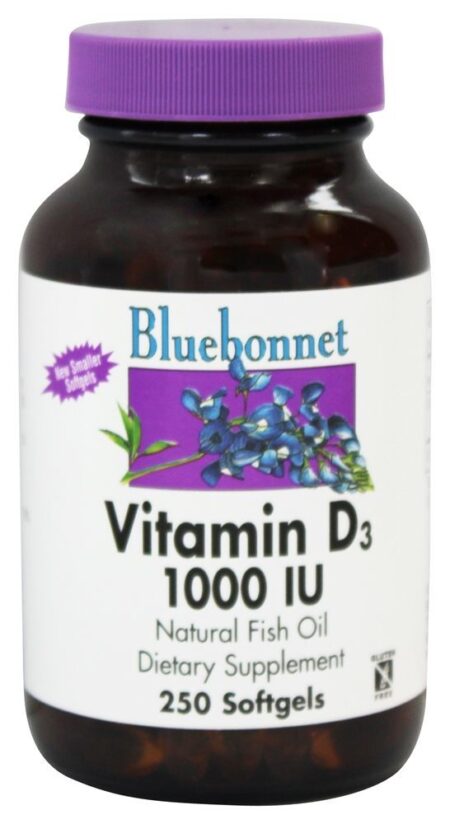 Vitamina D3 1000 UI - 250 Softgels Bluebonnet Nutrition