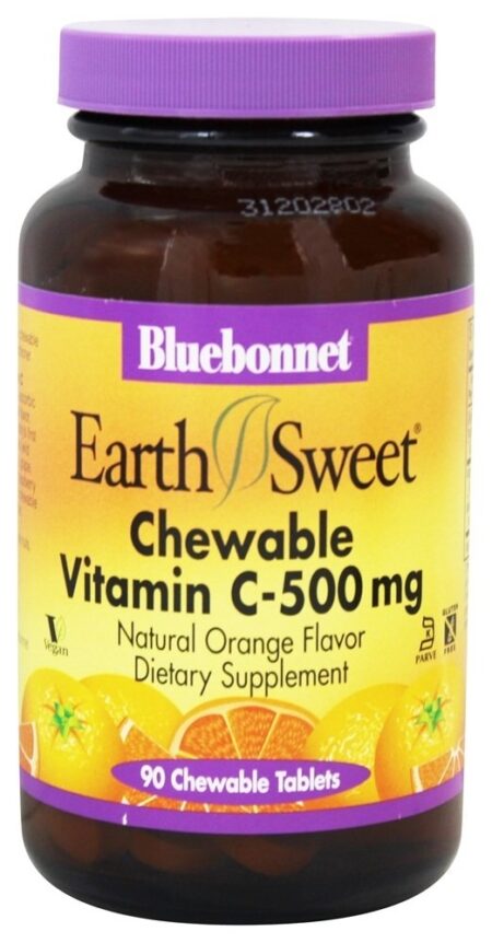 Terra Doce Mastigável Vitamina C Natural Laranja Sabor 500 mg. - 90 comprimidos mastigáveis Bluebonnet Nutrition