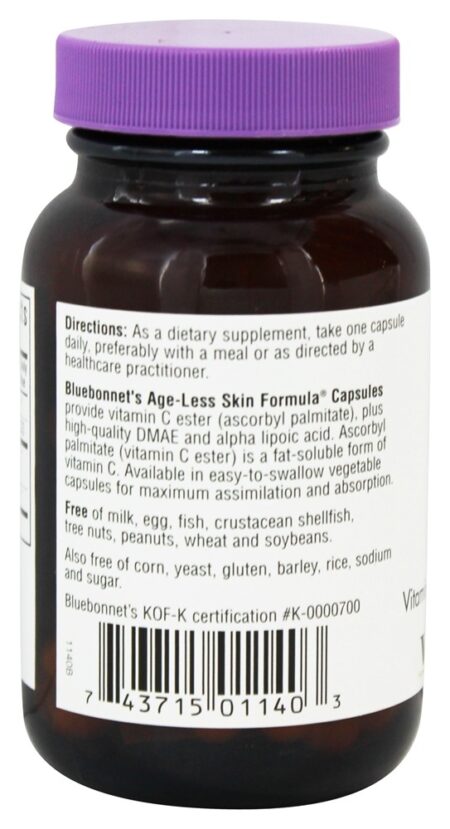 Age-Less Skin Fórmula Anti-Envelhecimento - Cápsulas vegetarianas 60 Bluebonnet Nutrition - Image 3