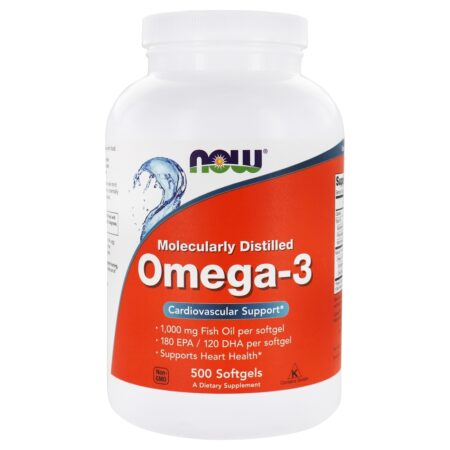 Omega-3 Óleo de Peixe 1000 mg. - 500 Softgels NOW Foods