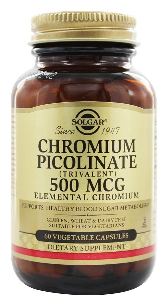 Picolinato de Cromo Trivalente 500 mcg. - Cápsulas vegetarianas 60 Solgar