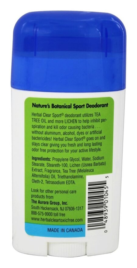 Herbal Clear Vara desodorante esportiva com óleo de e líquen suíço - 1.8 oz. Herbal Clear - Image 2