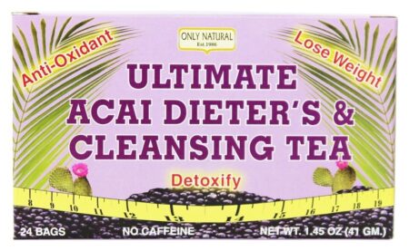 Açaí final Dieter's & Cleansing Tea - 24 Saquinhos de Chá Only Natural