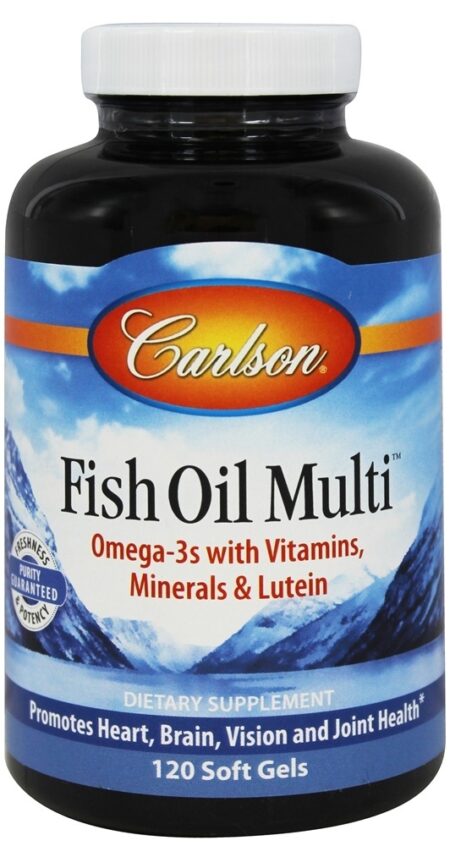 Norueguês Peixe óleo Múltiplas Mais Luteína Ferro-Livre - 120 Softgels Carlson Labs