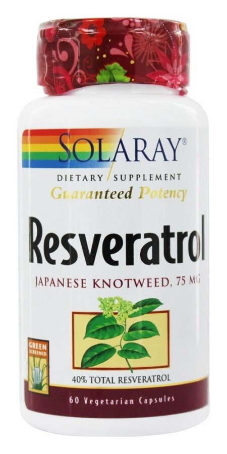 Potência Garantida Resveratrol Knotweed Japonês 75 mg. - Cápsulas vegetarianas 60 Solaray