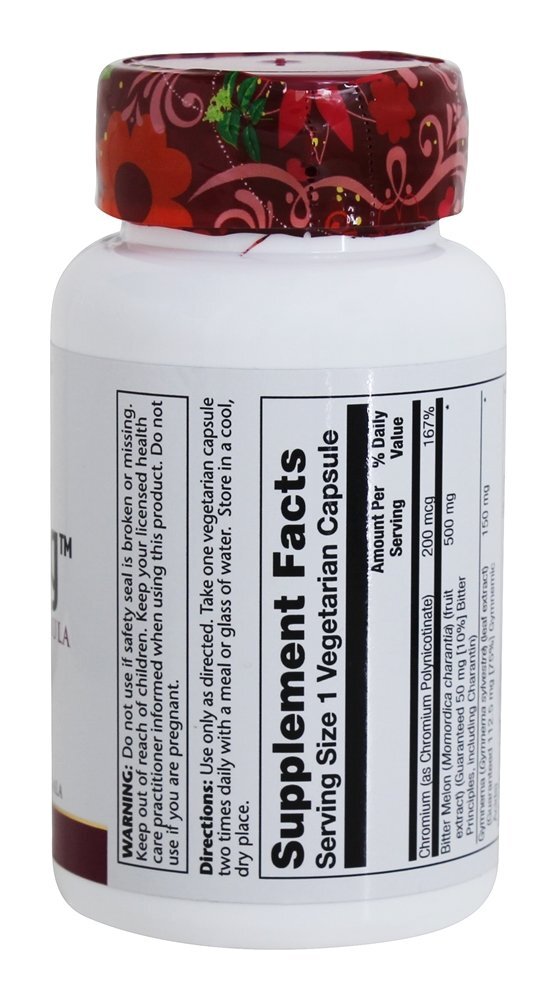 Garantido Potência Glucoreg Amargo Melão Fórmula 500 mg. - Cápsulas 30 Solaray - Imagem 2