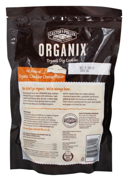 Organix Cookies Orgânicos para Cães Cheddar Sabor a Queijo - 12 oz. Castor & Pollux - Image 2