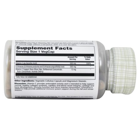 Vitamina C com Echinacea 500 mg. - Cápsulas Solaray 60 Solaray - Imagem 2