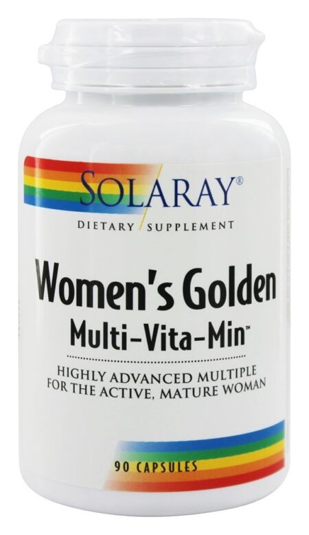 Multi-Vita-Min Dourada Feminina - Cápsulas 90 Solaray