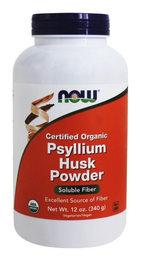 Pó de casca de psyllium orgânico - 12 oz. NOW Foods