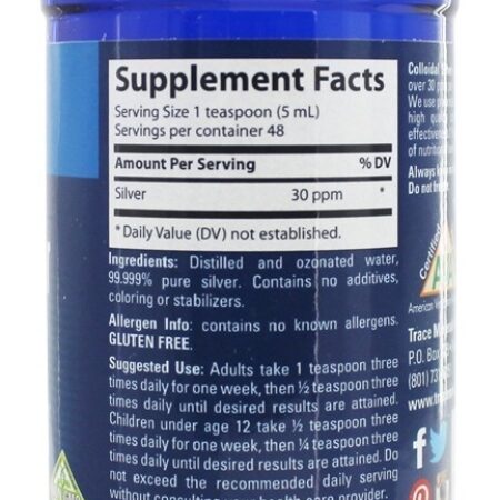 Prata coloidal 30 ppm - 8 fl. oz. Trace Minerals Research - Imagem 2