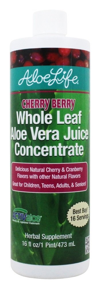 Inteiro Folha Aloés Vera Suco Concentrar Cereja Baga - 16 fl. oz. Aloe Life
