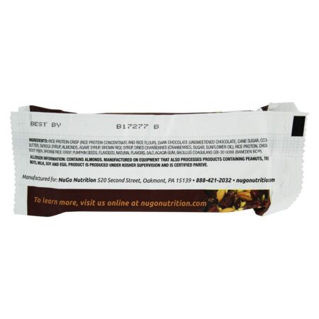 Glúten-Livre Bar com Probiotic Escuro Chocolate Trilha Misturar - 1.59 oz. NuGo Nutrition - Image 2