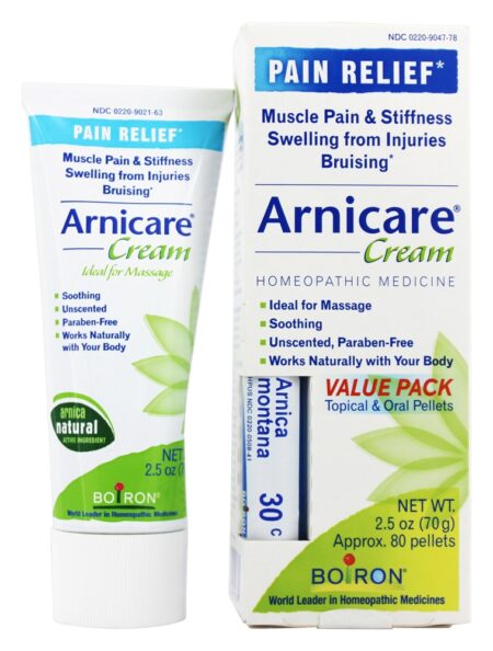 Arnicare Creme com Arnica 30C Tubo Value-Pack Alívio da Dor Homeopática - 2 Contagem Boiron