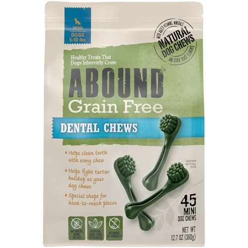 Abound Petiscos Dentais Mini Sem Grãos para Cães, 45 Unidades (361g) - Melhor Preço Online