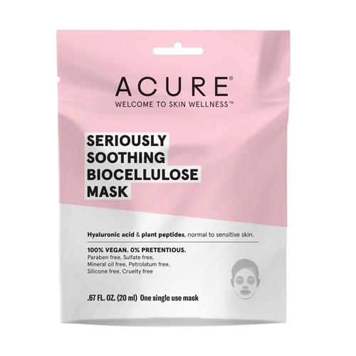 Acure Seriously Soothing Biocellulose Gel Mask 1 Máscara: Alívio Profundo e Hidratação Intensa