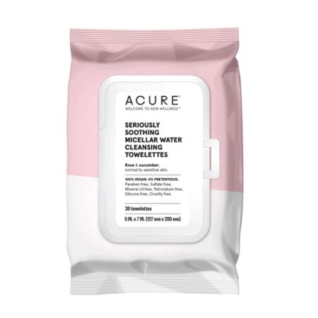 Acure Seriously Soothing Micellar Water Cleansing Towelettes -- 30 Towelettes