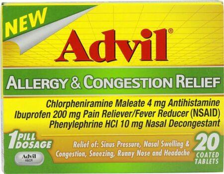 Advil Allergy and Congestion Relief -- 20 Coated Tablets