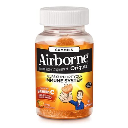 Airborne Flavored Immune Support Gummies Original Orange -- 1000 mg - 63 Gummies