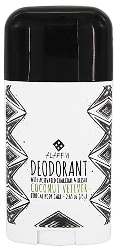 Alaffia Desodorante Carvão Ativado, Reishi, Coco e Vetiver 75g - Frescor Natural e Proteção Duradoura