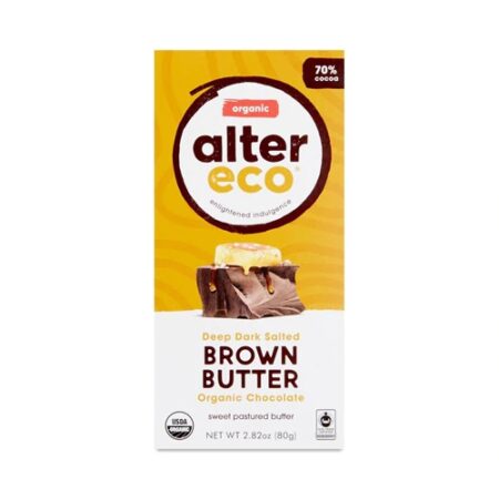 Alter Eco Organic Deep Dark Chocolate Salted Brown Butter -- 2.82 oz