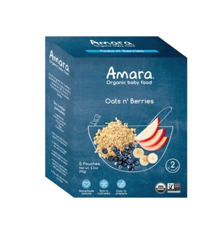 Amara Organic Baby Food Oats n' Berries -- 5 Pouches