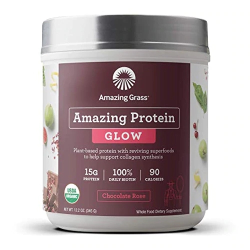 Amazing Grass Amazing Protein Glow Chocolate Rose - 15 Porções: Nutrição e Brilho para Você