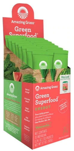 Amazing Grass Green Superfood® Energy Drink Powder Sabor Melancia - 15 Sachês (15g cada)
