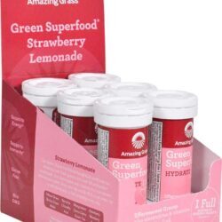 Amazing Grass Green Superfood Hydrate Efervescente Sabor Morango Limonada - 6 Tubos (60 Comprimidos)