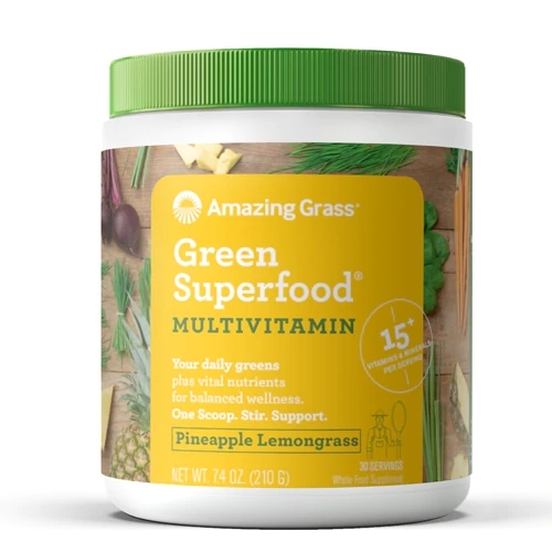 Amazing Grass Green SuperFood Multivitamínico Abacaxi e Capim-Limão - 30 Porções | Energia e Nutrição Completa