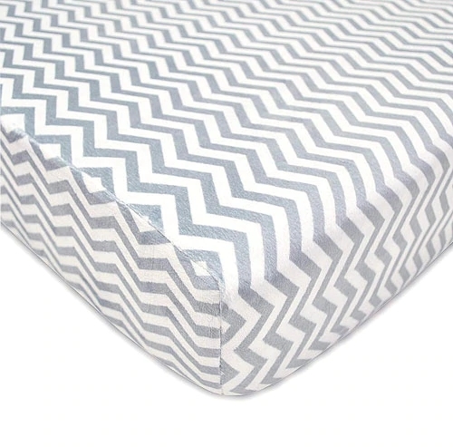 Lençol de Berço American Baby Heavenly Soft Chenille Cinza Zigzag - 1 Unidade (Aprox. 227g)