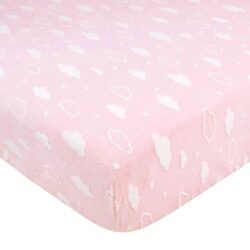 Lençol de Berço American Baby Heavenly Soft Chenille Nuvem 3D Rosa - Tamanho Padrão (1 Lençol)