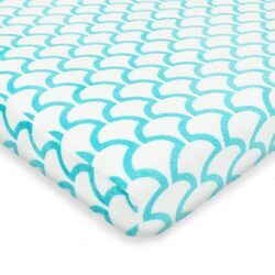 Lençol para Cercadinho American Baby Heavenly Soft Chenille Aqua Sea Wave - Conforto Inigualável (1 Unidade)
