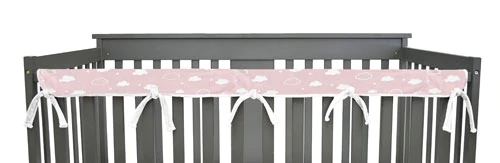 Protetor de Berço American Baby Chenille Macio Reversível Nuvem 3D Rosa - 1 Unidade (Medida: 150cm de Comprimento)