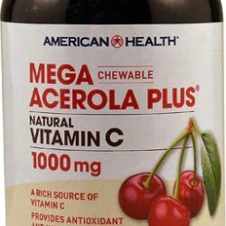 American Health Mega Acerola Plus 1000mg - 60 Comprimidos Mastigáveis Sabor Natural de Frutas Vermelhas