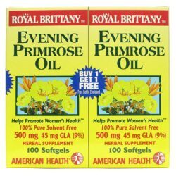 Óleo de Prímula American Health Royal Brittany™ Twin Pack - 500mg - 200 Cápsulas | Saúde e Bem-Estar