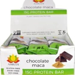 Barra de Proteína Amrita 15g Sem Glúten Sabor Chocolate e Maca - Caixa com 12 Unidades