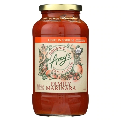 Molho de Tomate Marinara Orgânico Amy's Família Light Sódio - 723g