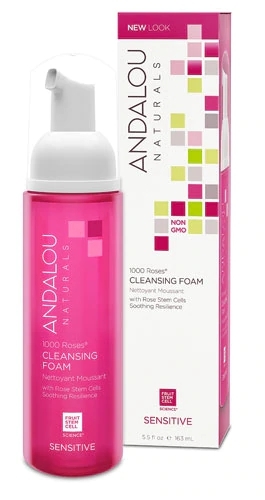 Espuma de Limpeza Facial Andalou Naturals 1000 Roses™ Sensitive 163ml - Pele Delicada e Radiante