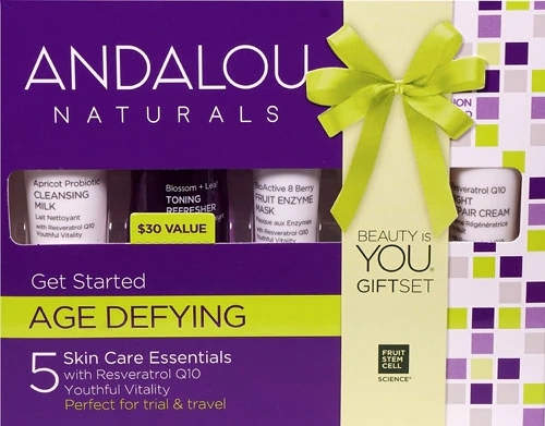Andalou Naturals Age Defying Kit Iniciante 5 Peças - Revitalização Facial Completa (1 Kit)