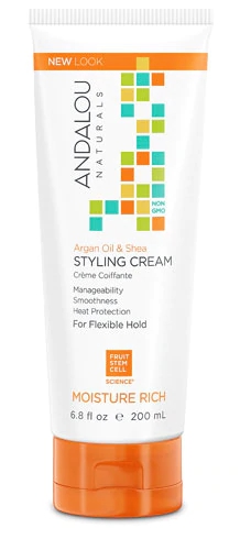 Andalou Naturals Moisture Rich Styling Cream Argan Oil & Shea -- 6.8 fl oz
