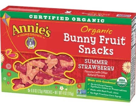 Annie's Homegrown Organic Bunny Fruit Snacks Summer Strawberry -- 5 Pouches