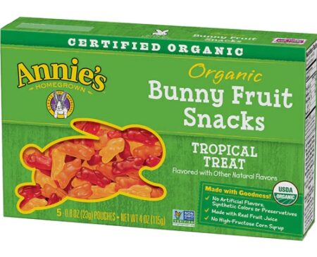 Annie's Homegrown Organic Bunny Fruit Snacks Tropical Treat -- 5 Pouches