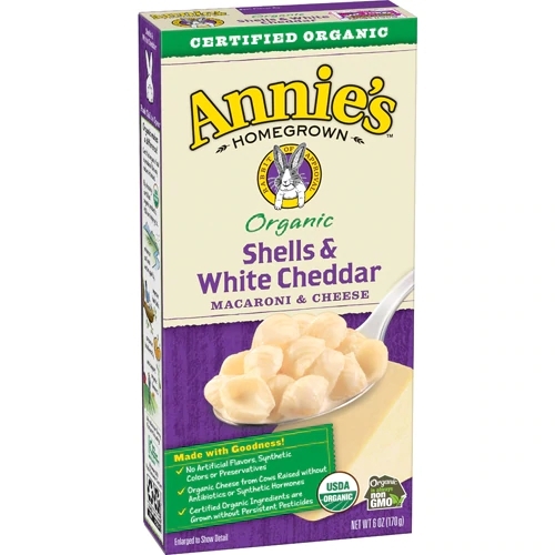 Annie's Homegrown Macarrão Orgânico Conchinhas & Cheddar Branco - 170g
