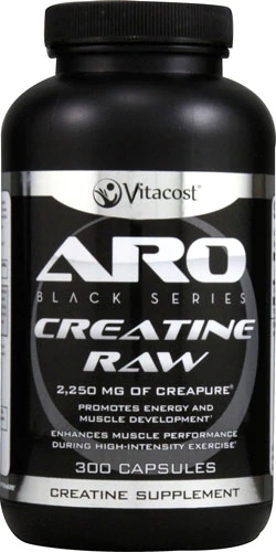 ARO-Vitacost Black Series Creatine RAW 2250mg - 300 Cápsulas: Energia Pura para Seus Músculos